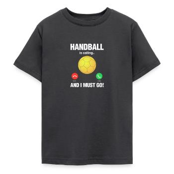 Handball - T-shirt Ado - charbon - Devant - AI Model Teenager Male light (155cm)