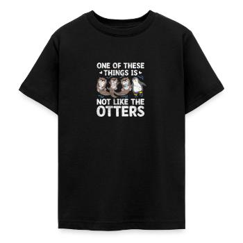 Otter - Teenager T-shirt - zwart - Voor - AI Model Teenager Male light (155cm)