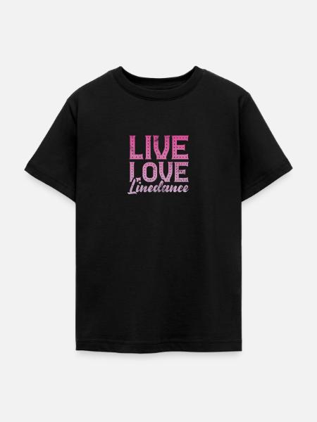 Linedance - Teenager T-Shirt - Schwarz