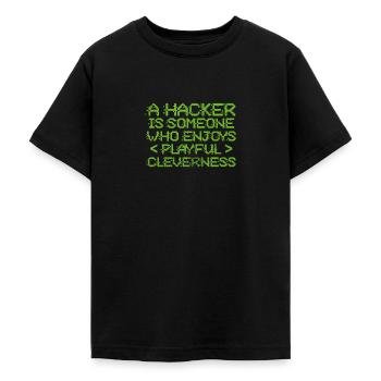 Hacker - T-shirt Ado - noir - Devant - AI Model Teenager Male light (155cm)