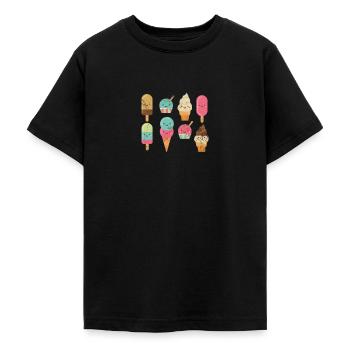 Glace - T-shirt Ado - noir - Devant - AI Model Teenager Male light (155cm)
