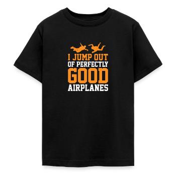 Skydive Skydiver Skydiving Fallschirm Geschenk - Teenager T-Shirt - Schwarz - Vorne - AI Model Teenager Male light (155cm)