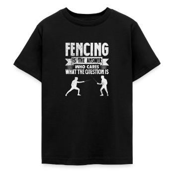 Fechten - Teenager T-Shirt - Schwarz - Vorne - AI Model Teenager Male light (155cm)