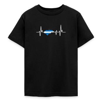 Herzschlag-Design Honduras Flagge Honduras - Teenager T-Shirt - Schwarz - Vorne - AI Model Teenager Male light (155cm)
