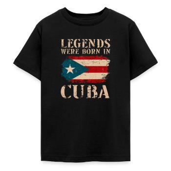 Vintage Design Cuban Flag Cuba - Teenage T-Shirt - black - Front - AI Model Teenager Male light (155cm)