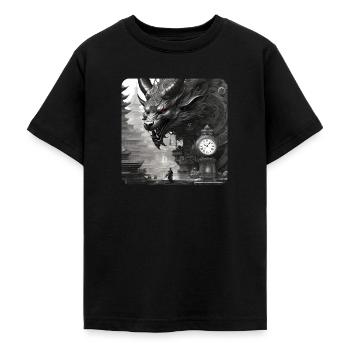 Demon Monster Monster with Clock - Teenage T-Shirt - black - Front - AI Model Teenager Male light (155cm)