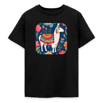 Cooles Lama - Teenager T-Shirt - Schwarz - Vorne - AI Model Teenager Male light (155cm)