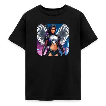 Cooler Cybergoth Engel - Teenager T-Shirt - Schwarz - Vorne - AI Model Teenager Male light (155cm)