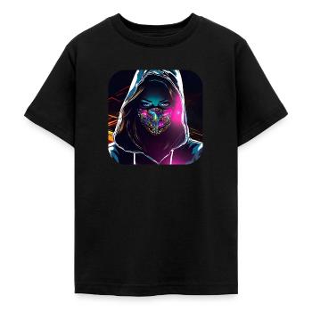 Cooles Cyberpunk Girl IV - Teenager T-Shirt - Schwarz - Vorne - AI Model Teenager Male light (155cm)
