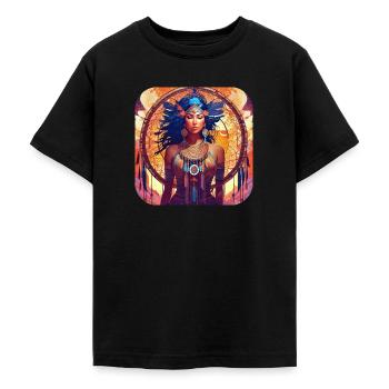 Chaman Fantaisie Mystique - T-shirt Ado - noir - Devant - AI Model Teenager Male light (155cm)