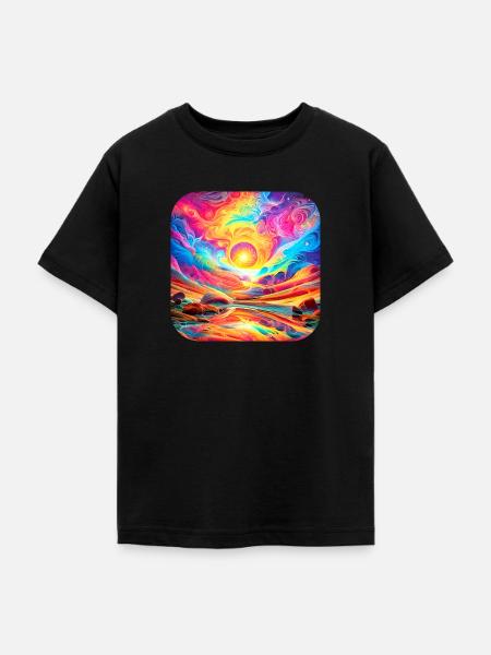 Psychedelisches Motiv IV - Teenager T-Shirt - Schwarz