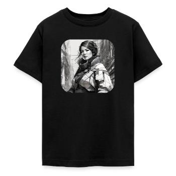 Cool Fantasy Girl - Teenage T-Shirt - black - Front - AI Model Teenager Male light (155cm)