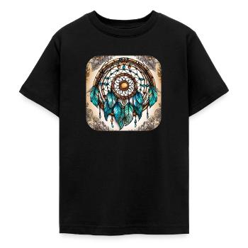 Spiritual Dreamcatcher - Teenage T-Shirt - black - Front - AI Model Teenager Male light (155cm)