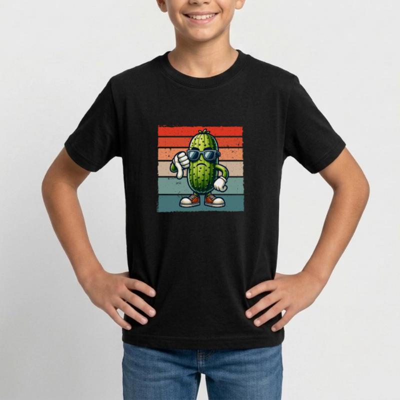 Concombre aigre Rétro Concombre Pouces vers le bas T-shirt Ado