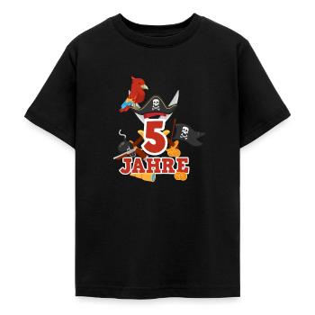 5. Geburtstag Achtung Ich Bin 5 Pirat Piraten - Teenager T-Shirt - Schwarz - Vorne - AI Model Teenager Male light (155cm)