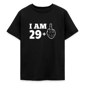 T-shirt 30e anniversaire 29 + majeur 30 ans - T-shirt Ado - noir - Devant - AI Model Teenager Male light (155cm)