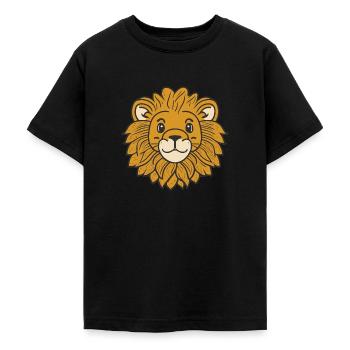 Süßer Baby Löwe Löwenkopf Kinder Illustration - Teenager T-Shirt - Schwarz - Vorne - AI Model Teenager Male light (155cm)