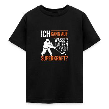 Eis Puck Mannschaft Eishockey Hockey Hockeyfan - Teenager T-Shirt - Schwarz - Vorne - AI Model Teenager Male light (155cm)