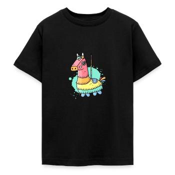 Pinata Lama - T-shirt Ado - noir - Devant - AI Model Teenager Male light (155cm)