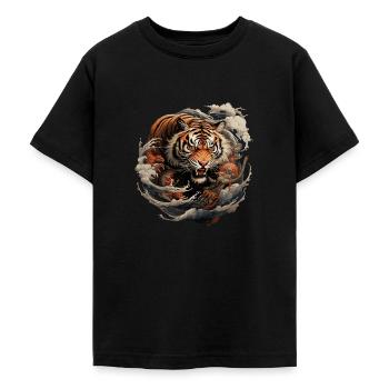 Traditioneller asiatischer Tiger - Teenager T-Shirt - Schwarz - Vorne - AI Model Teenager Male light (155cm)