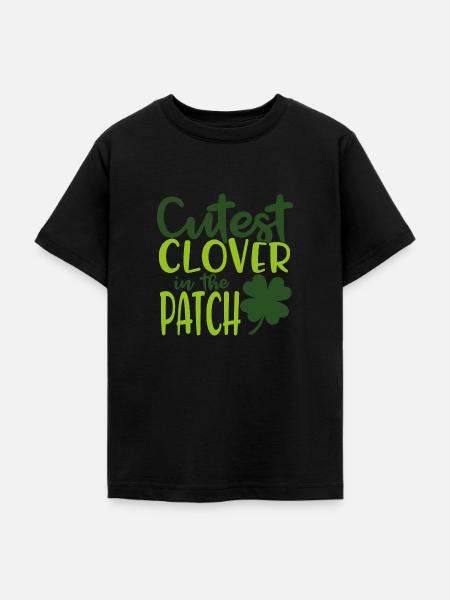 Süßester Klee im Patch - Teenager T-Shirt - Schwarz