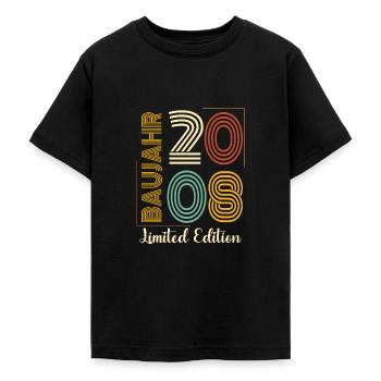 Baujahr 2008 - Teenager T-Shirt - Schwarz - Vorne - AI Model Teenager Male light (155cm)