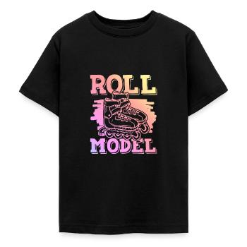 roll skaten - Teenager T-Shirt - Schwarz - Vorne - AI Model Teenager Male light (155cm)