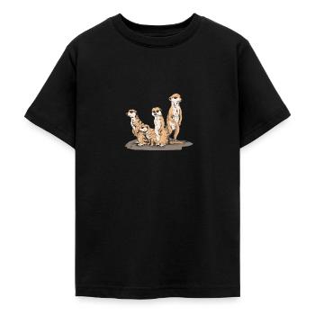 Erdmännchen - Teenager T-Shirt - Schwarz - Vorne - AI Model Teenager Male light (155cm)