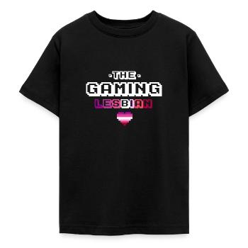 Geschenk Lesbe Gamerin lesbisch Gaming 8bit - Teenager T-Shirt - Schwarz - Vorne - AI Model Teenager Male light (155cm)