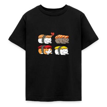 Cat Sushi Sushi Geschenk - Teenager T-Shirt - Schwarz - Vorne - AI Model Teenager Male light (155cm)