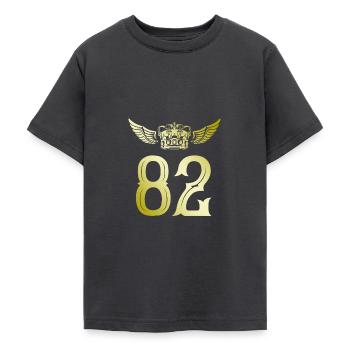 82 Zahl Krone - Teenager T-Shirt - Dunkelgrau - Vorne - AI Model Teenager Male light (155cm)
