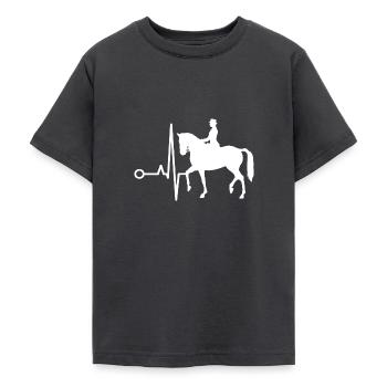 Dressage Cavalier de dressage Cheval d’équitation - T-shirt Ado - charbon - Devant - AI Model Teenager Male light (155cm)