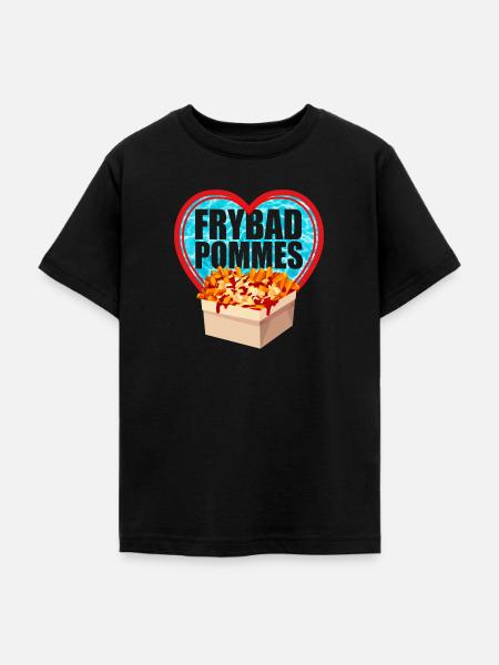 Freibad Pommes Liebe - Teenager T-Shirt - Schwarz