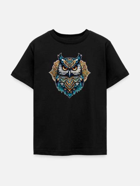 Coole Steampunk Eule - Teenager T-Shirt - Schwarz