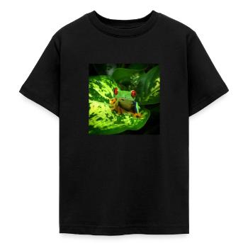 Rotäugiger Laubfroschbesitzer Exotische Tierwelt - Teenager T-Shirt - Schwarz - Vorne - AI Model Teenager Male light (155cm)