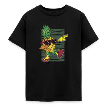 Abtupfendes Ananas-sonnenbrillen-design Für Den - Teenager T-Shirt - Schwarz - Vorne - AI Model Teenager Male light (155cm)