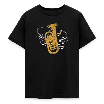 Euphonium Noten Euphonist Blasmusik Musiker - Teenager T-Shirt - Schwarz - Vorne - AI Model Teenager Male light (155cm)