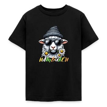 Hamburg Hamburch Schaf Hansestadt Küste Nordsee - Teenager T-Shirt - Schwarz - Vorne - AI Model Teenager Male light (155cm)
