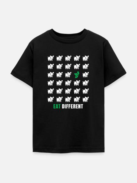 Vegan Veganer Eat Different Geschenkidee - Teenager T-Shirt - Schwarz