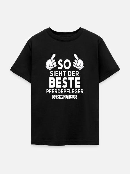 Pferdepfleger Spruch - Teenager T-Shirt - Schwarz