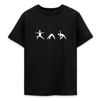 Yoga Poses Silhouette - Teenage T-Shirt - black - Front - AI Model Teenager Male light (155cm)