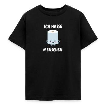 I hate people toilet paper - Teenage T-Shirt - black - Front - AI Model Teenager Male light (155cm)