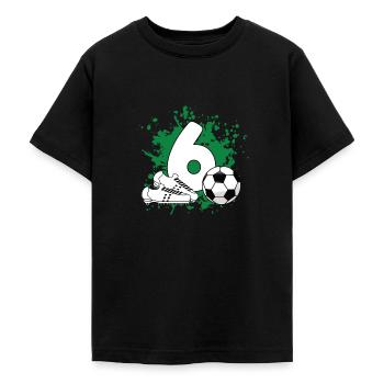 Fußballgeburtstag 6. Geburtstag - Teenager T-Shirt - Schwarz - Vorne - AI Model Teenager Male light (155cm)