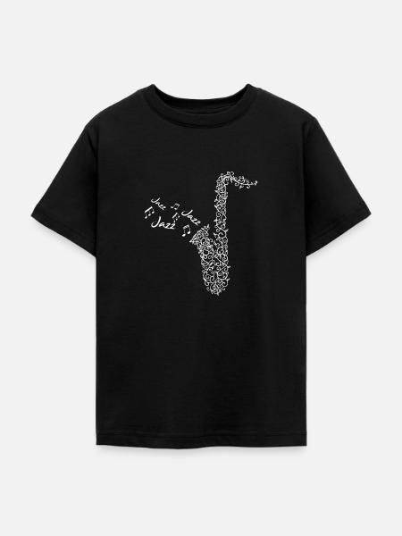 Jazz Saxophon - Teenager T-Shirt - Schwarz
