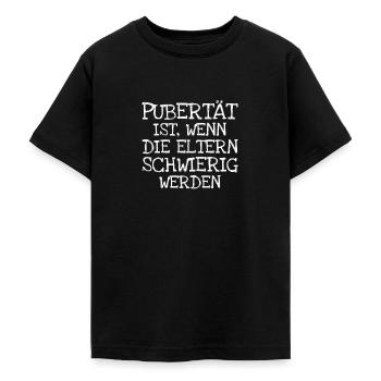 Pubertät Ist Wenn Die Eltern Schwierig Werden - Teenager T-Shirt - Schwarz - Vorne - AI Model Teenager Male light (155cm)
