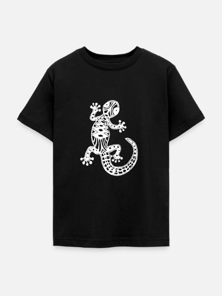 Salamander weiß - Teenager T-Shirt - Schwarz