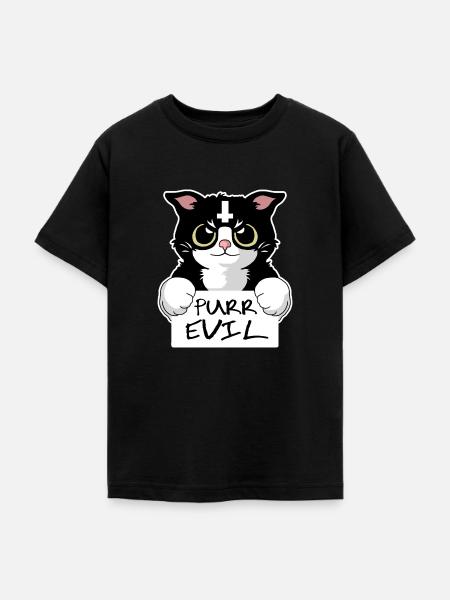 Purr Evil - Teenager T-Shirt - Schwarz