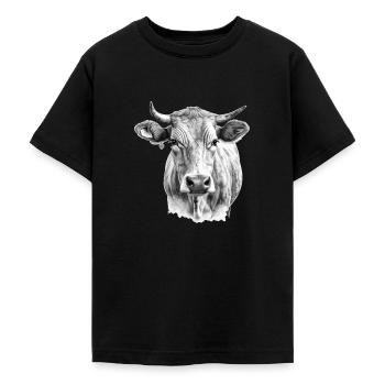Die Kuh im Bleistift - Teenager T-Shirt - Schwarz - Vorne - AI Model Teenager Male light (155cm)