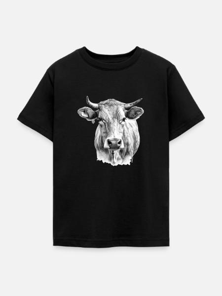 Die Kuh im Bleistift - Teenager T-Shirt - Schwarz