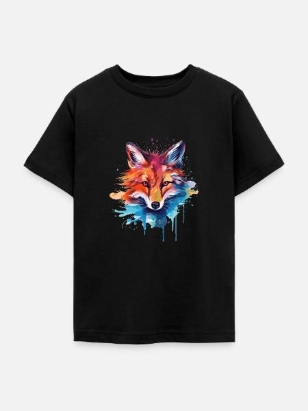 Aquarell Fuchs, Fuchs - Teenager T-Shirt - Schwarz
